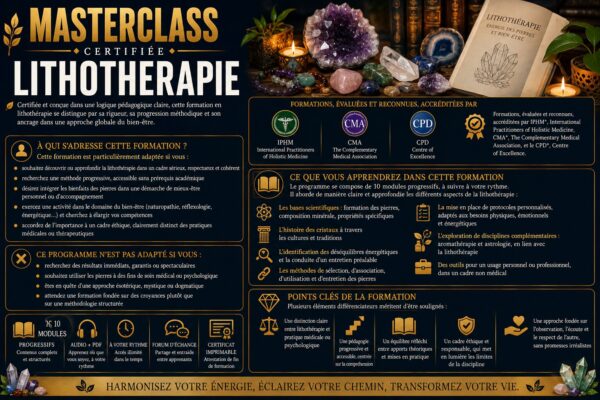 Lithothérapie : une formation certifiée pour une pratique rigoureuse et naturelle